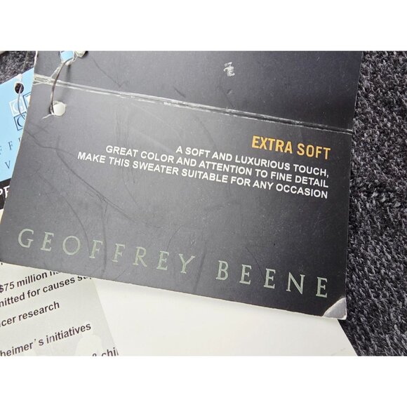 Geoffrey Beene Sz Medium Charcoal Gray Mens Extra Sofr Pullover Sweater Vest NWT - Picture 6 of 13